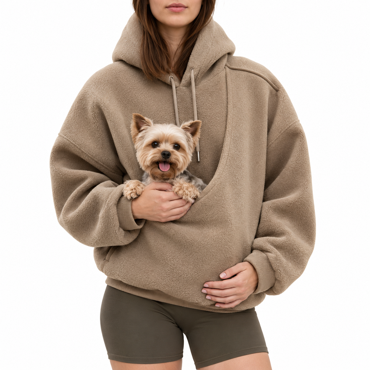 Sudadera con bolsillo para mascotas pequeñas | Borreguito oversize